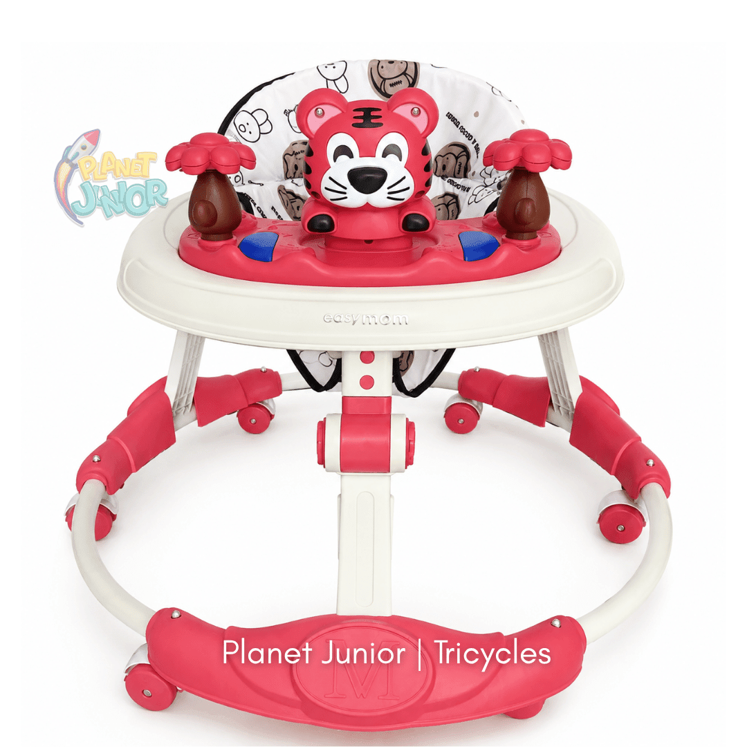 🐯 Cute Tiger-Themed Baby Walker with Activity Toys & Foldable Design
