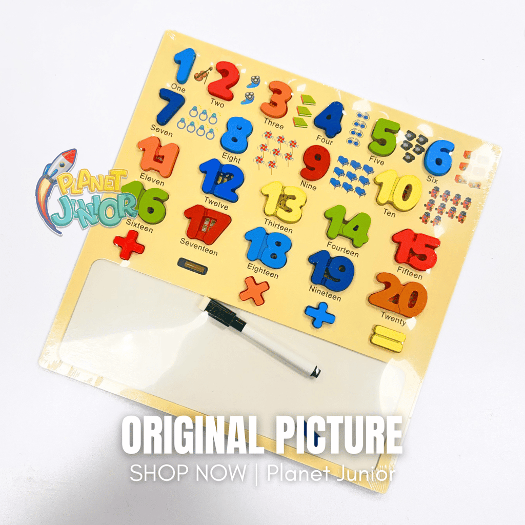 Wooden Numbers Learning Board with Writing Pad & Marker