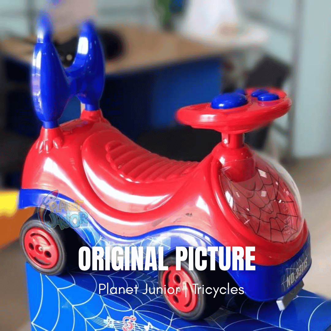 🕷️ Spider Themed Kids Tolo Ride-On Car with Music & Horn