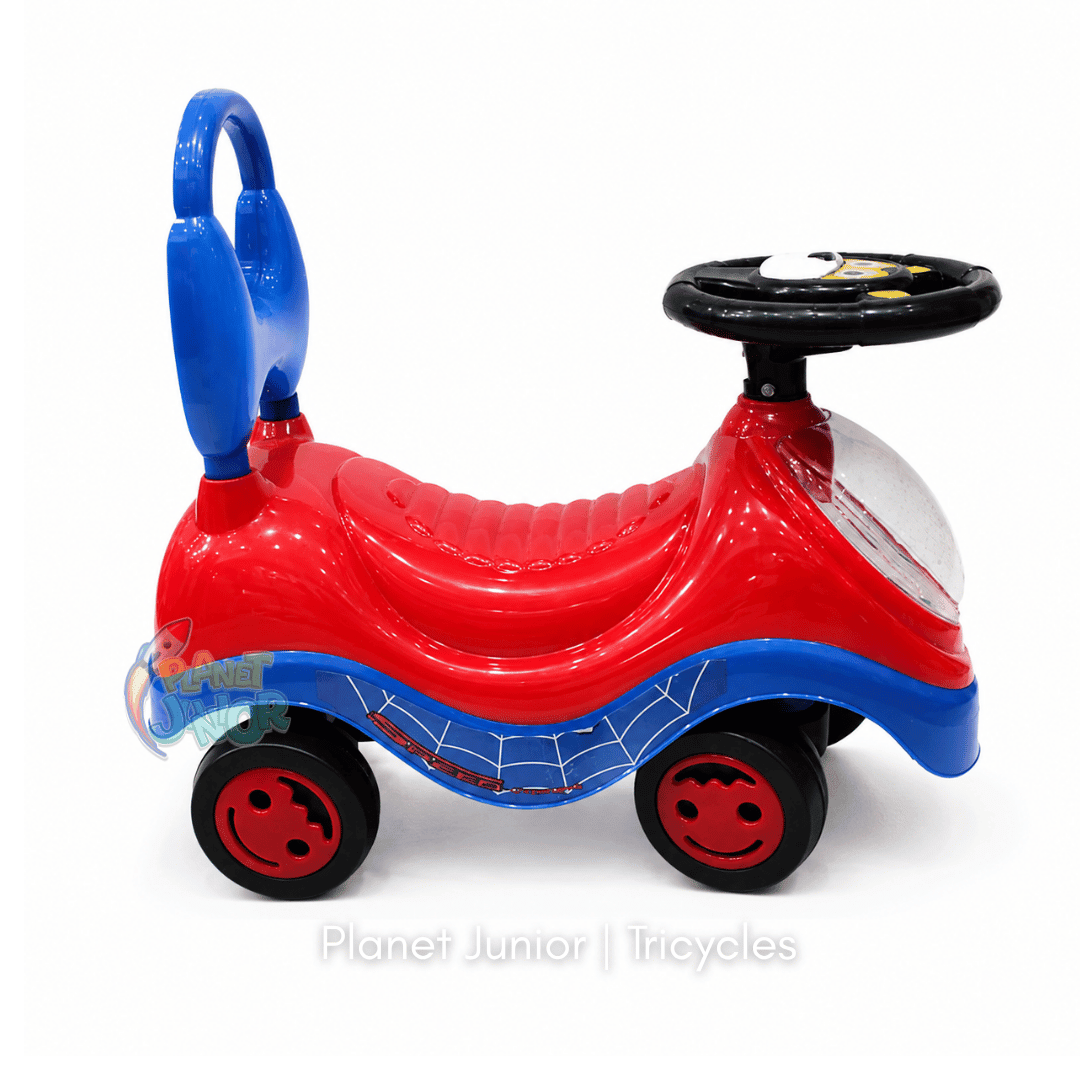 🕷️ Spider Themed Kids Tolo Ride-On Car with Music & Horn