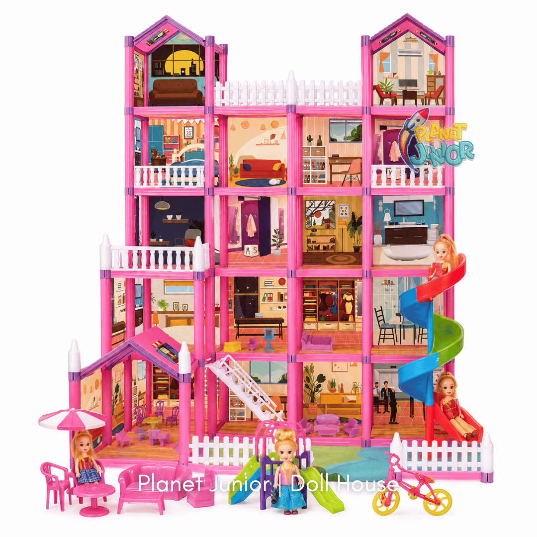 Large Multi-Storey Dream Doll House Playset with Dolls &  Furniture for Kids