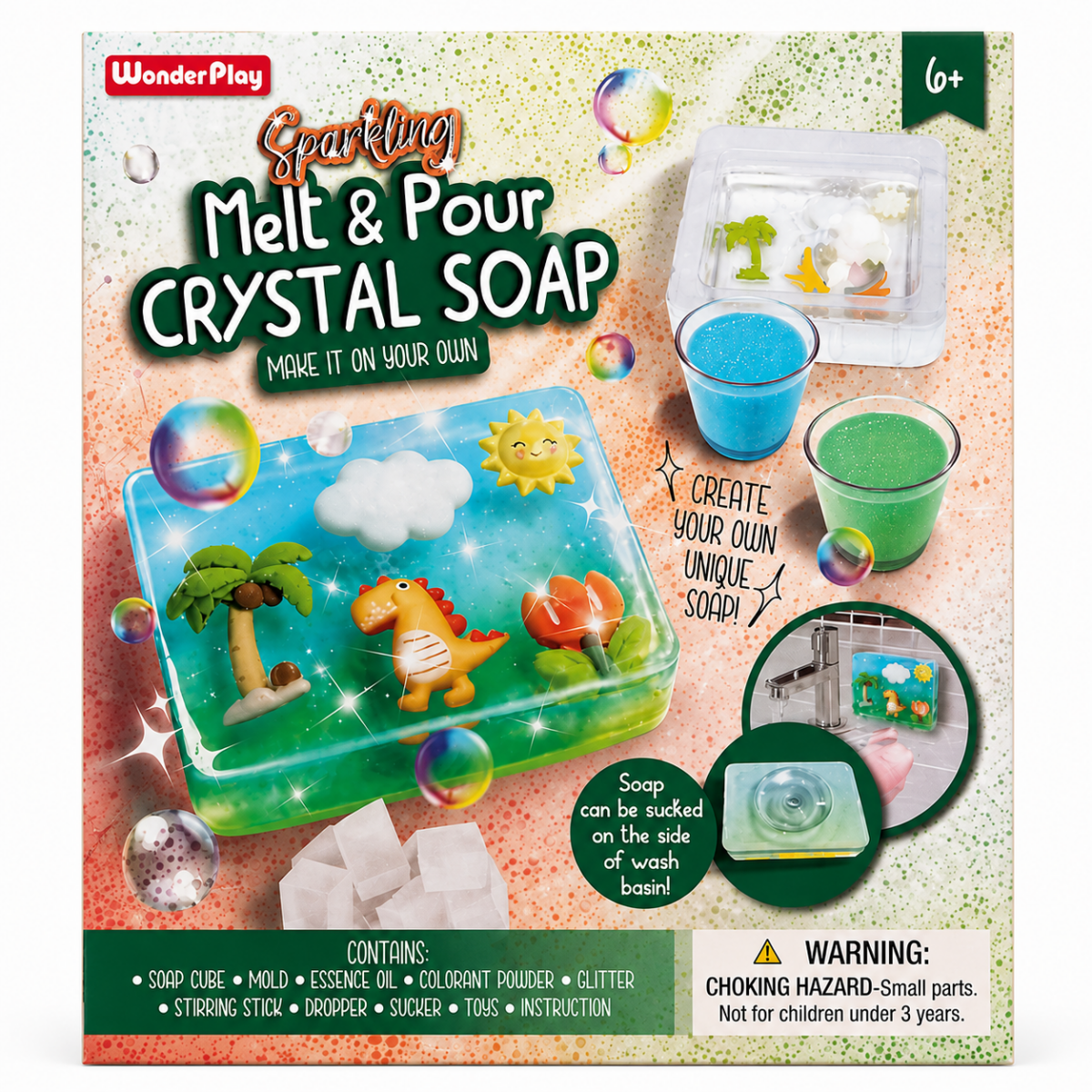 Sparkling Melt & Pour Crystal Soap Kit for Kids – DIY Soap Making Craft Set