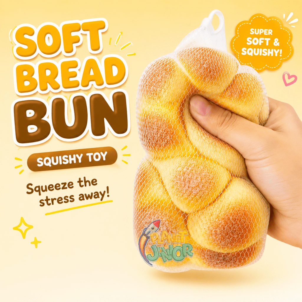 Soft Bread Bun Squishy – Squeeze Sensory Toys for Kids
