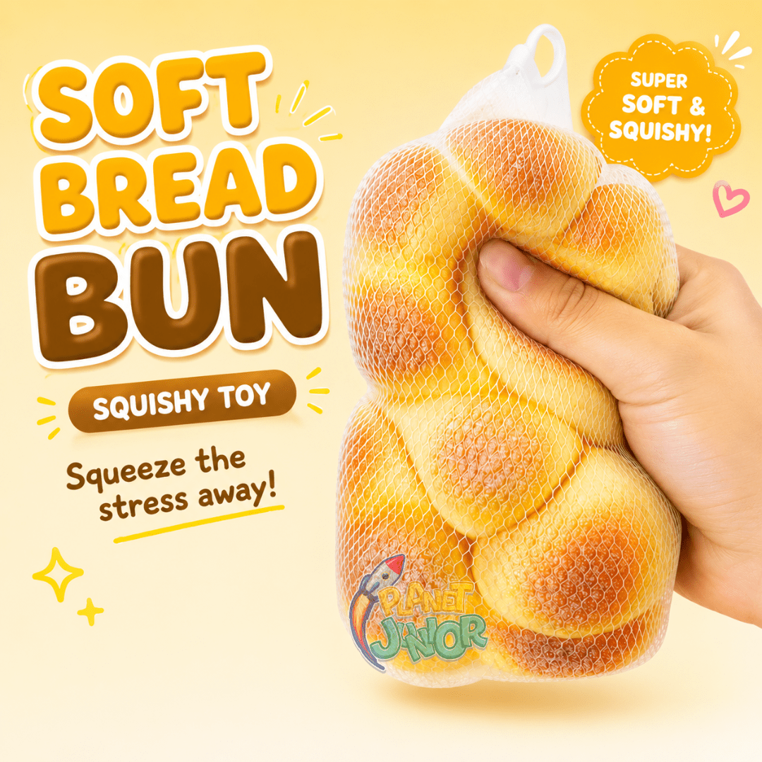 Soft Bread Bun Squishy – Squeeze Sensory Toys for Kids