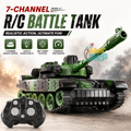 1:18 Scale 7-Channel Remote Control Battle Tank with Light & Sound