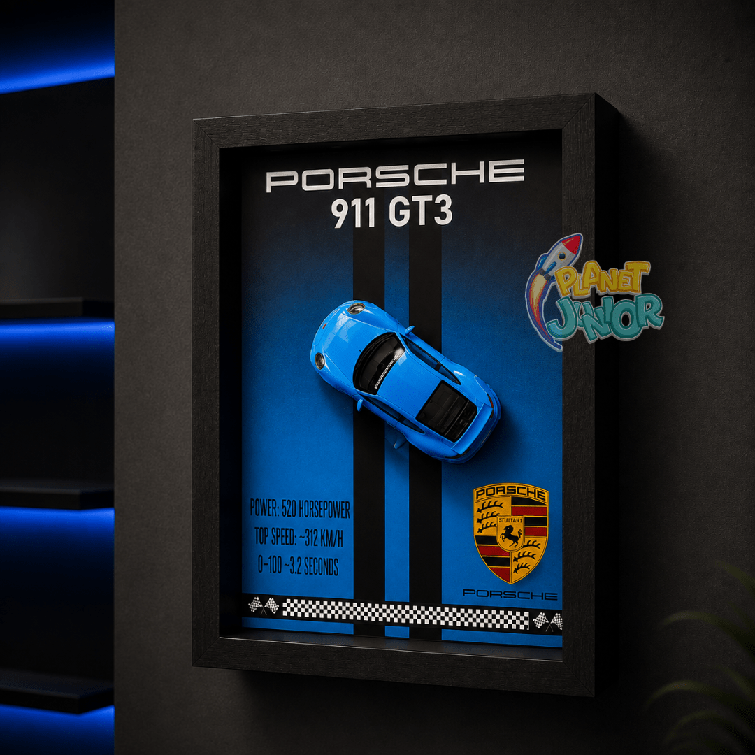 Porsche 911 GT3 Wall Diecast Car Frame | 3D Sports Car Wall Décor
