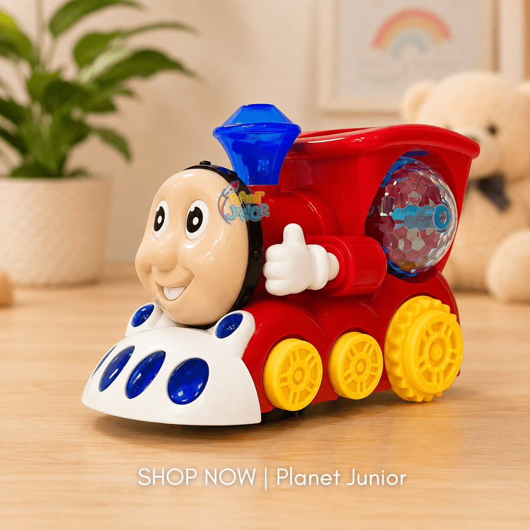 Cute Bump & Go Musical Train Toy for Kids with Lights