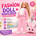 Fashion Doll with Bunny Hood & Furry Outfit