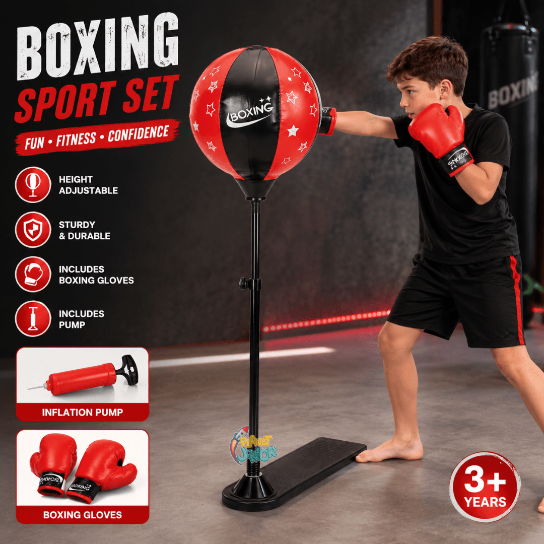 Adjustable Kids Boxing Sport Set with Freestanding Punching Ball