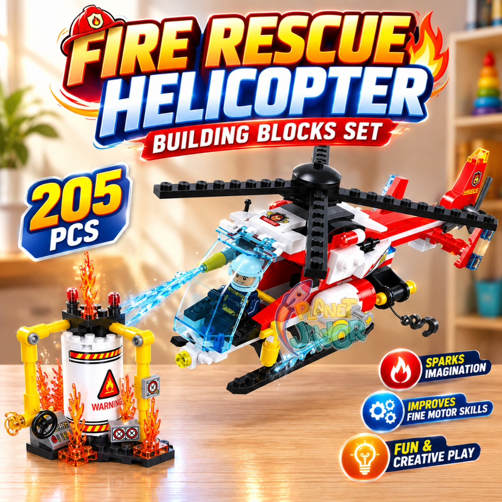 205 PCS Fire Rescue Helicopter Legos Set for Kids