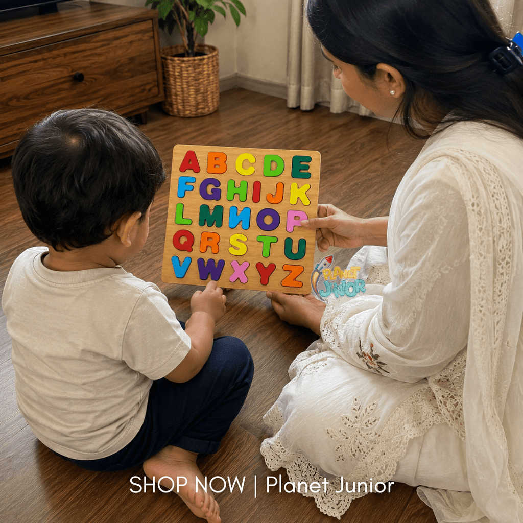Wooden A–Z Alphabet Learning Puzzle Board