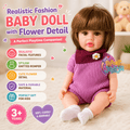 Realistic Fashion Baby Doll with Knitted Romper & Flower Detail