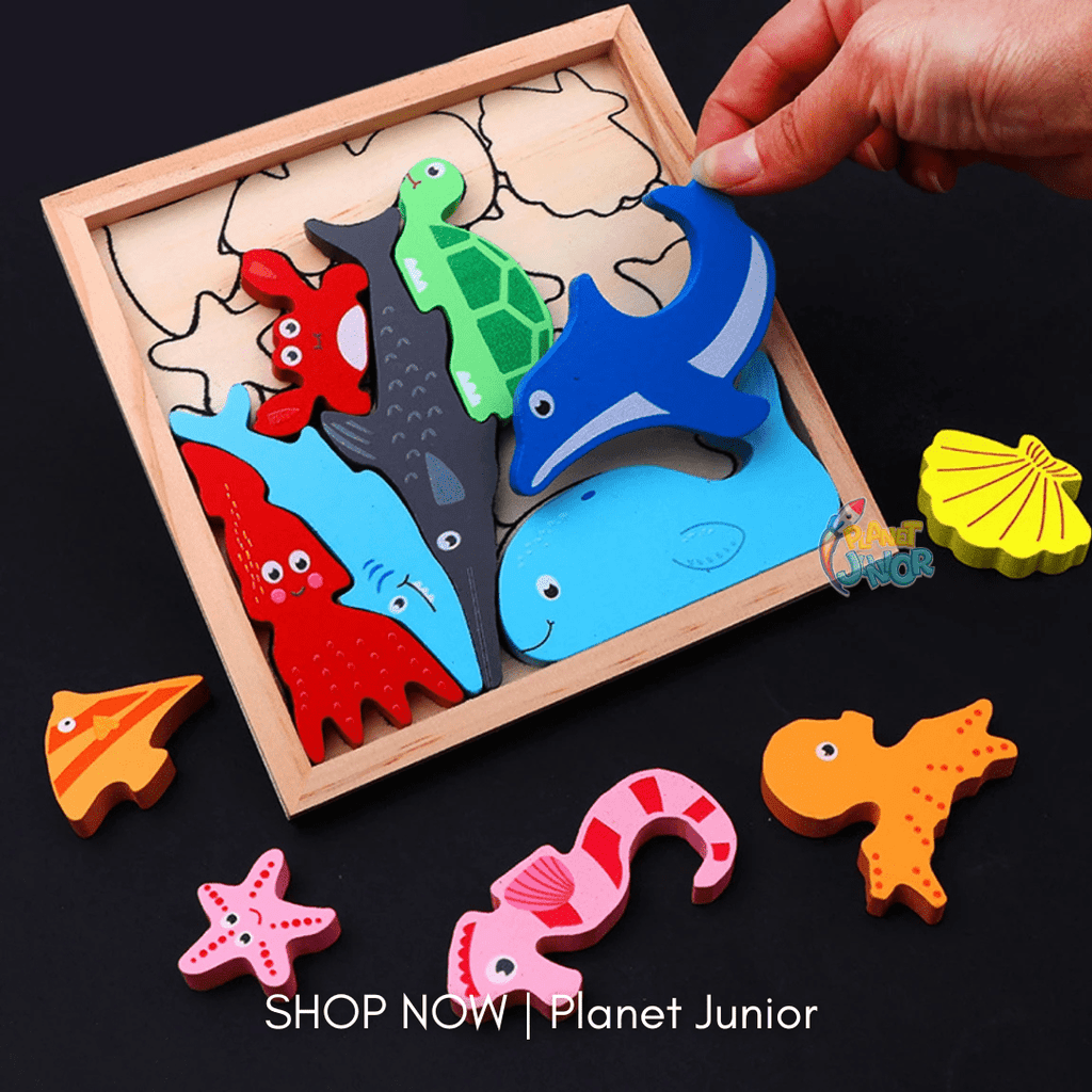 Wooden Animals Learning Puzzle Board