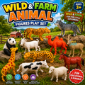 Wild & Farm Animal Figures Play Set for Kids