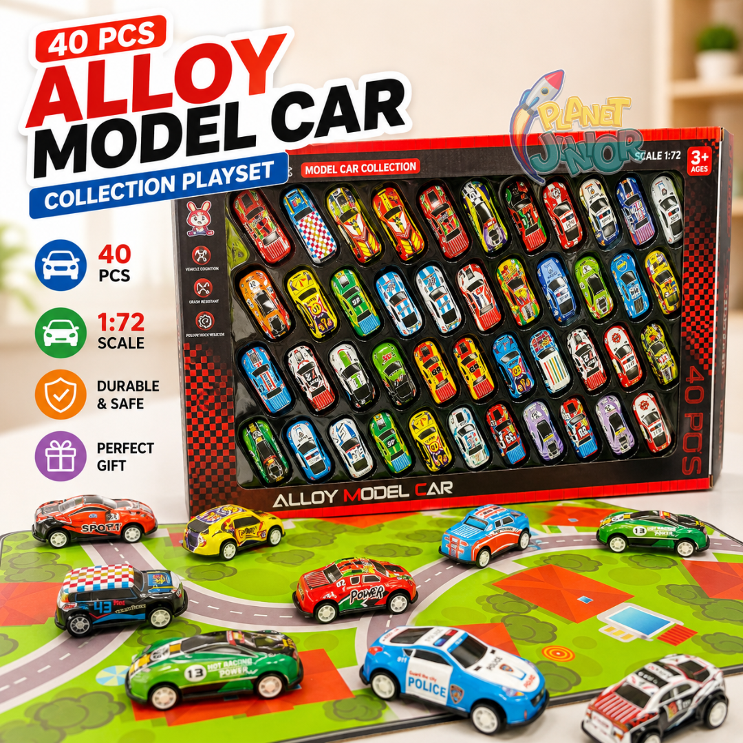 40 PCS 1:72 Alloy Model Car Collection Playset for Kids