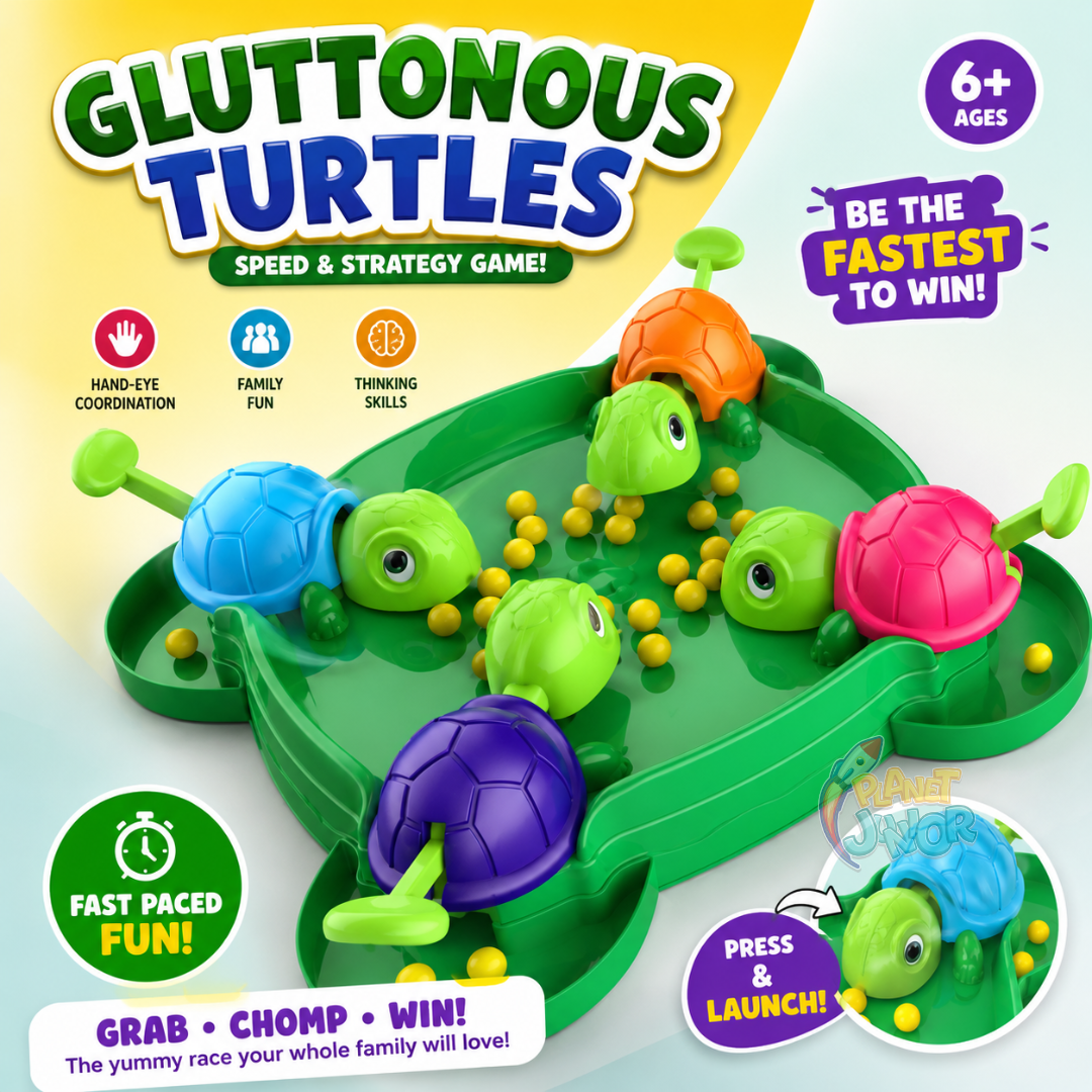 Hungry Turtles Fast-Paced Feeding Board Game for 2–4 Players