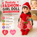 Realistic Fashion Girl Doll with Red Checkered Outfit