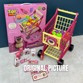 Kids Pretend Play Shopping Cart with Grocery Accessories