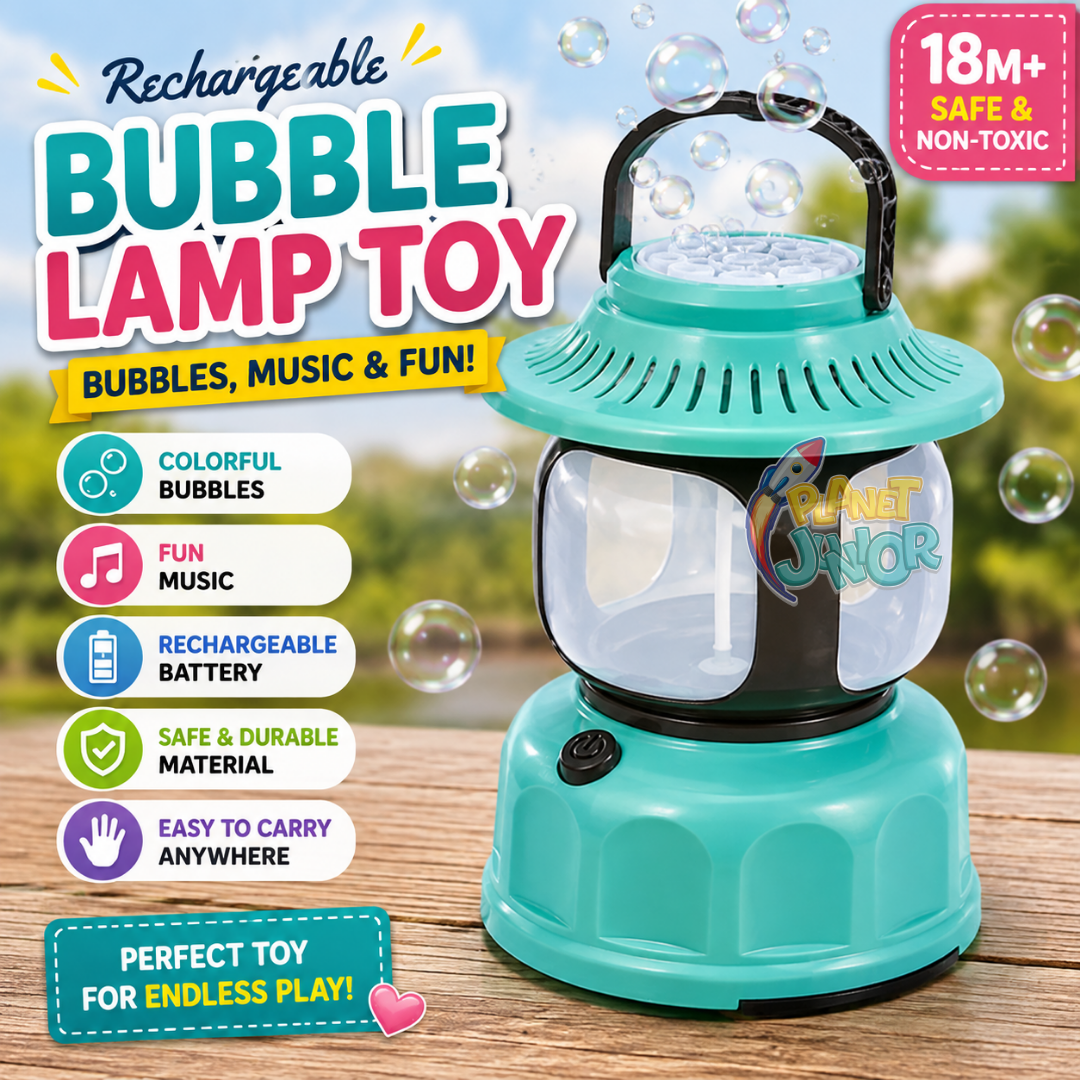 Rechargeable Bubble Lamp Toy with Colorful Bubbles, Lights & Music