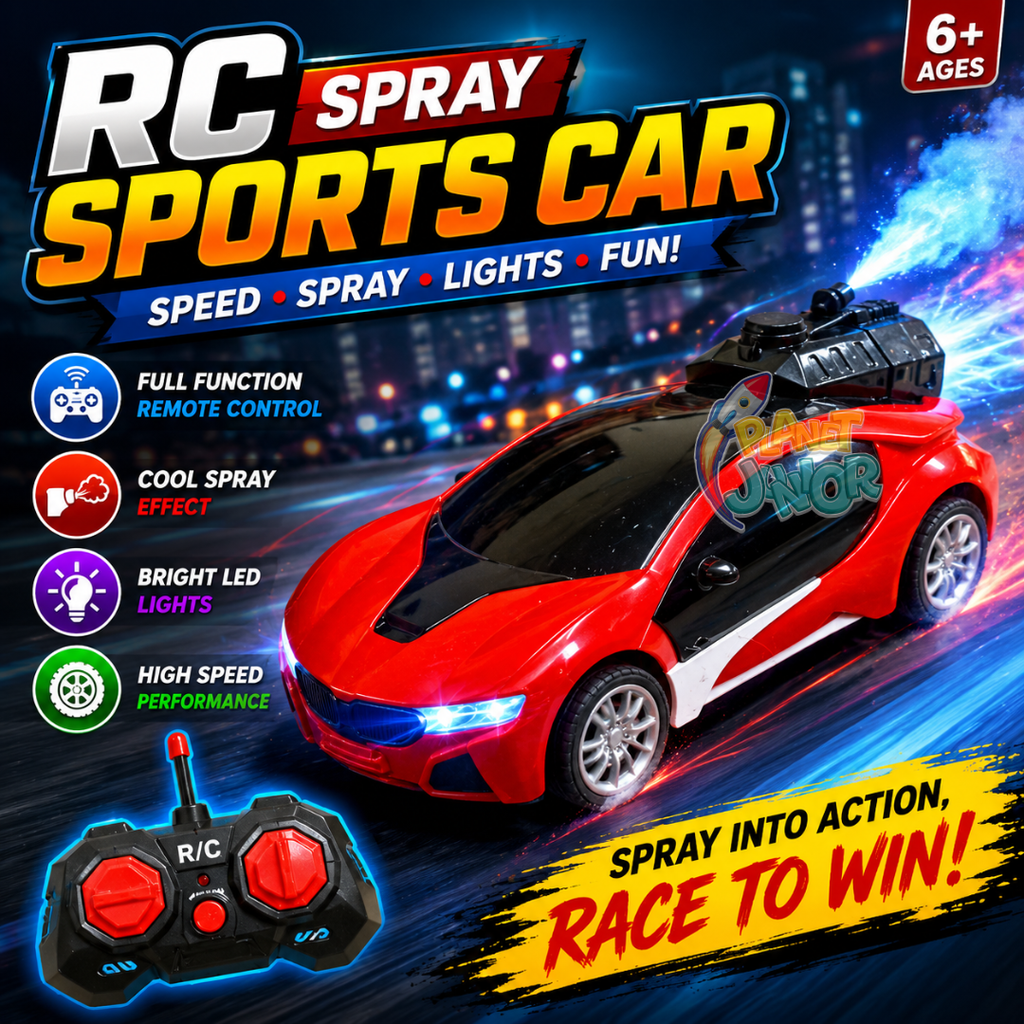 RC Spray Sports Car with Remote Control & Light Effects