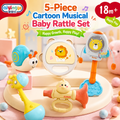 5-Piece Cartoon Musical Baby Rattle & Teething Gift Box