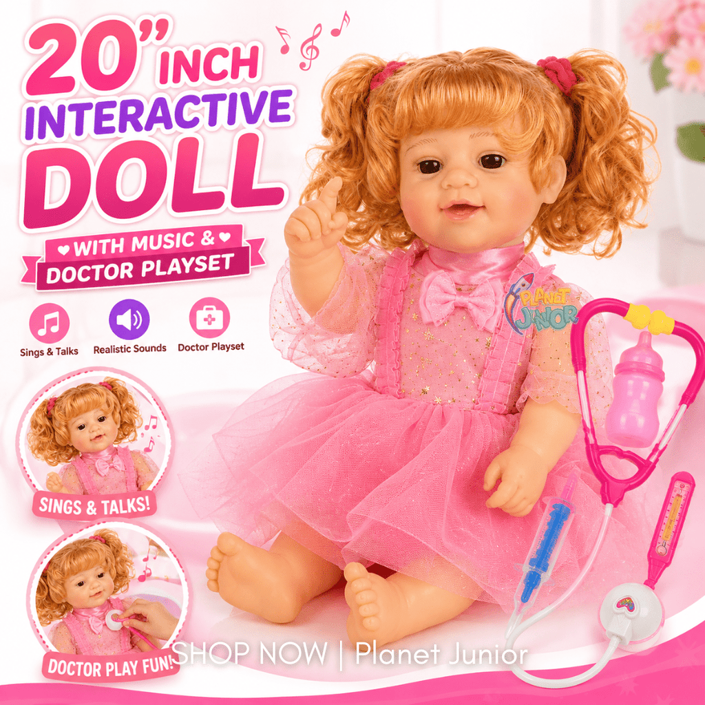 20 inch Interactive Doll with Music & Doctor Playset