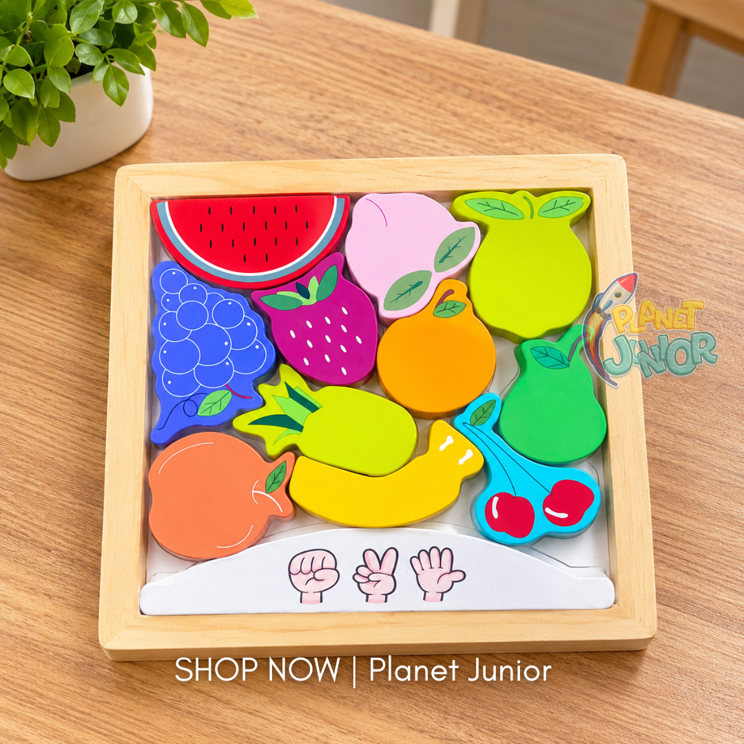 Wooden Animal, Fruit & Number Puzzle Game for Kids | 1 Pcs