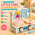 Wooden Little Chef Pretend Kitchen Cooking Set for Kids