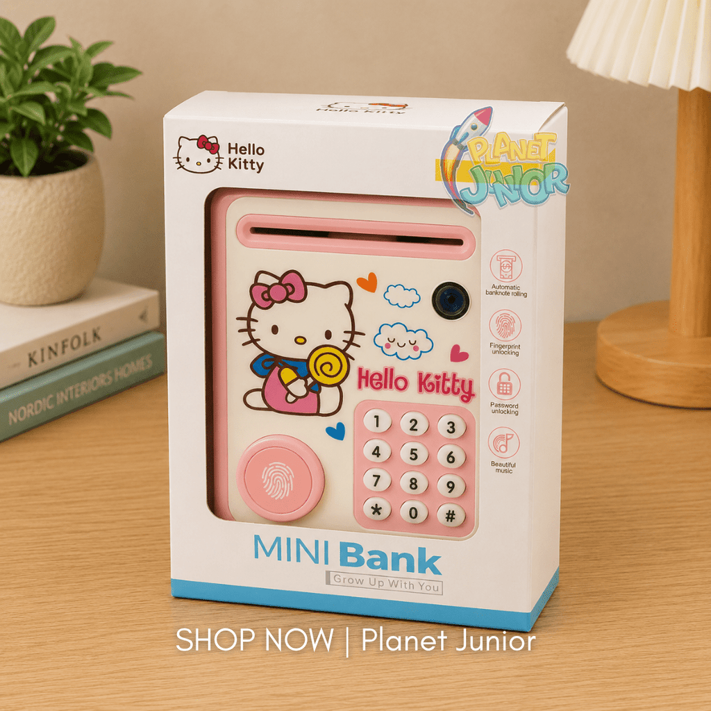 Hello Kitty Mini ATM Bank with Fingerprint & Password Unlock & Music