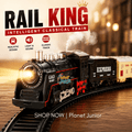 Rail King Classical Steam Train Set with Light, Sound & Track