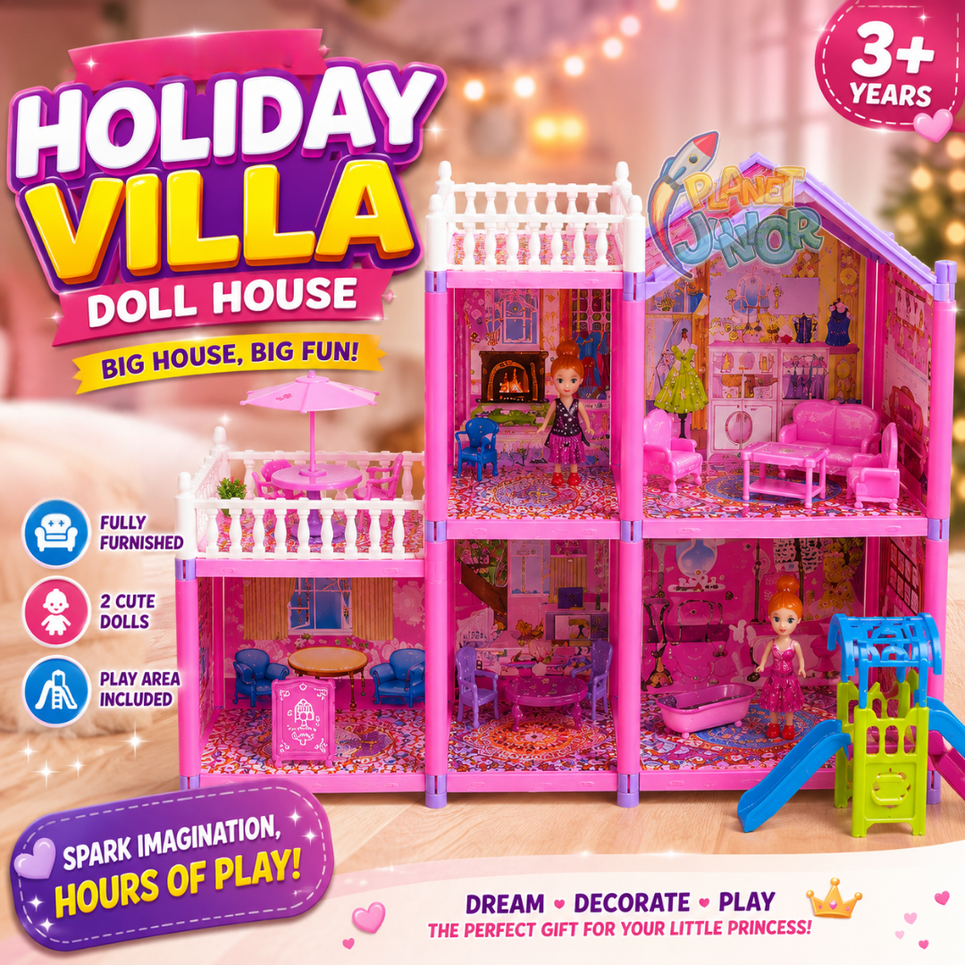 Holiday Villa Doll House Playset for Kids