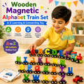 Wooden Magnetic Alphabet Train Set – A–Z Learning & Connecting Toy