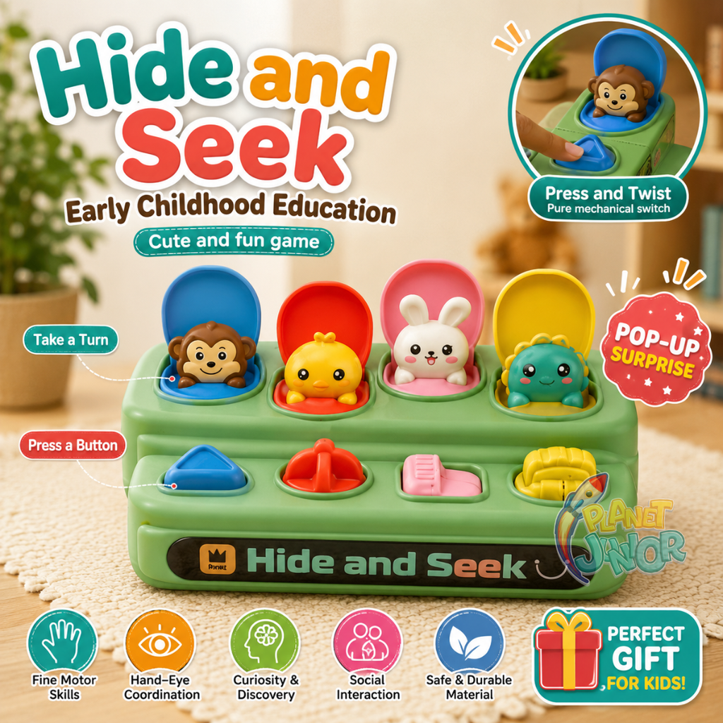 Hide & Seek Pop-Up Animal Activity Toy for Kids
