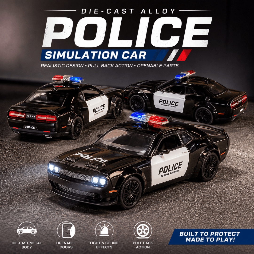1:24 Scale Dodge Challenger SRT Police Die-Cast Model Car