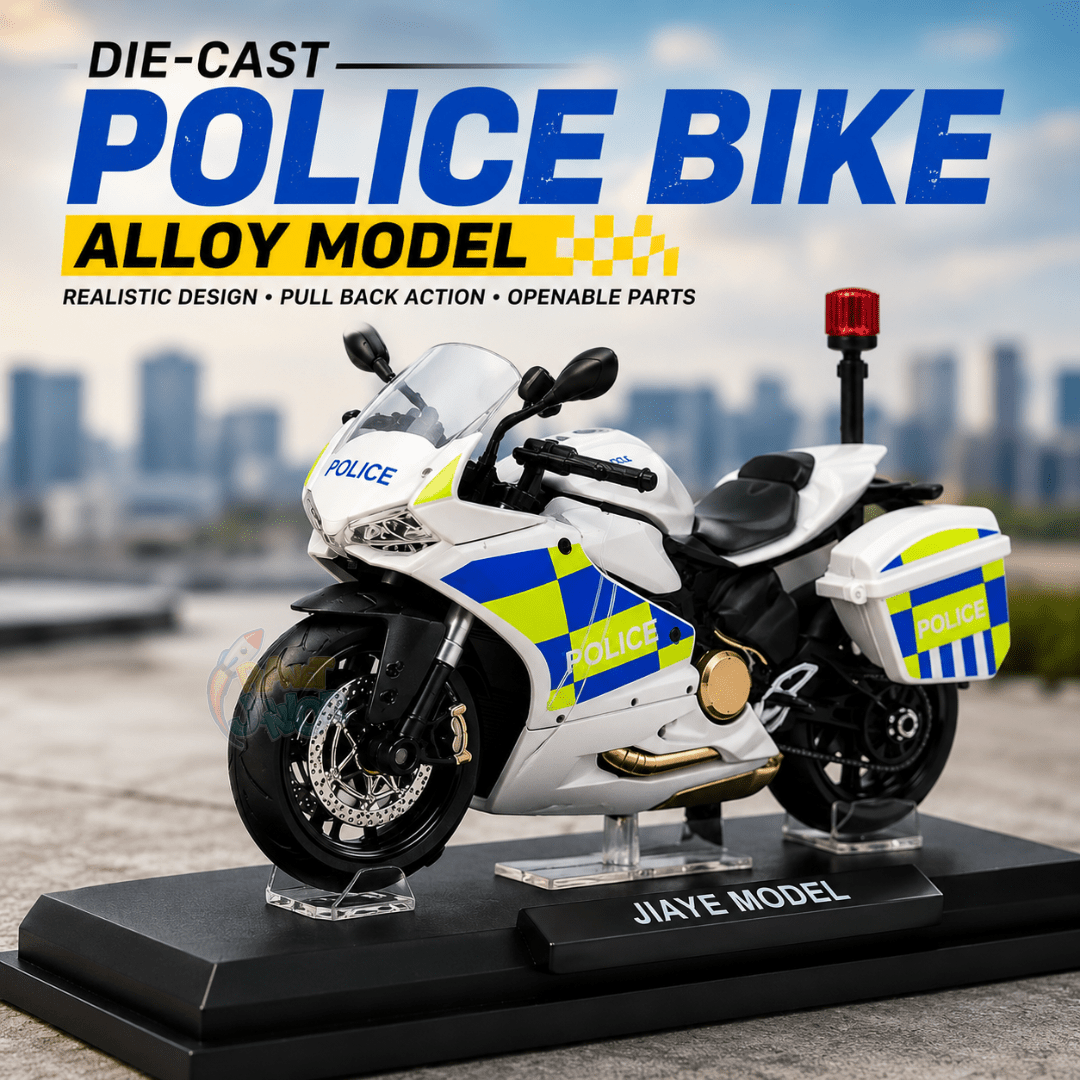 1:12 Scale Police Patrol Die-Cast Motorcycle Model