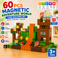60 PCS Magnetic Adventure World Cube Building Set for Kids