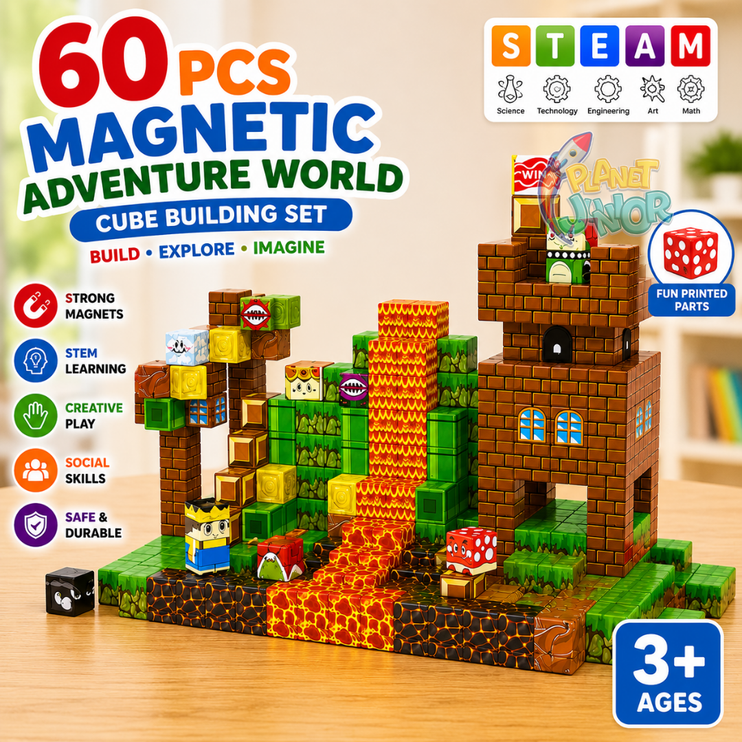 60 PCS Magnetic Adventure World Cube Building Set for Kids