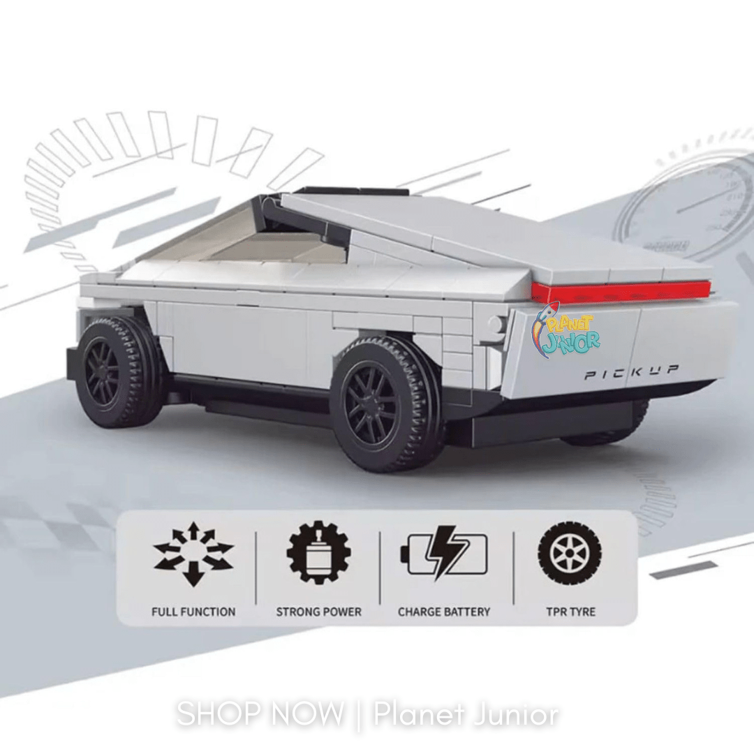 DIY 1:20 Cybertruck-Inspired Rechargeable RC Building Block Car