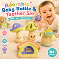 Adorable Baby Rattle & Teether Set with Assorted Sensory Shapes