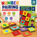 36 PCS Number Pairing Memory & Matching Card Game for Kids
