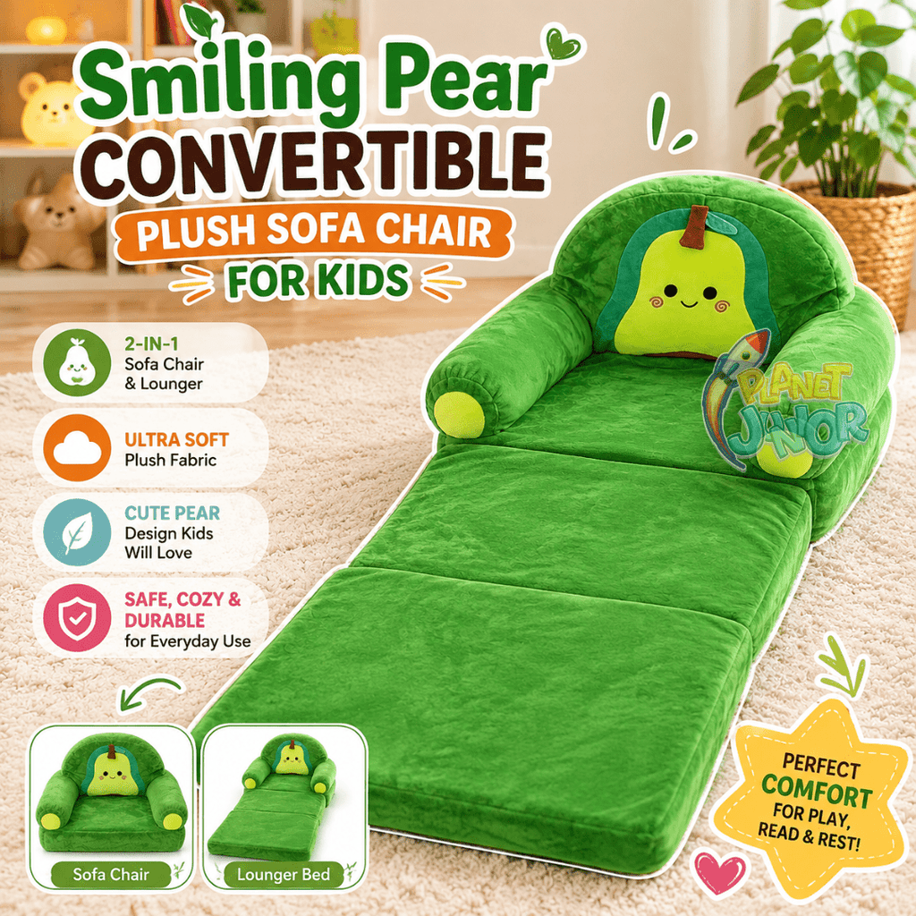 Smiling Pear Convertible Plush Sofa Chair for Kids