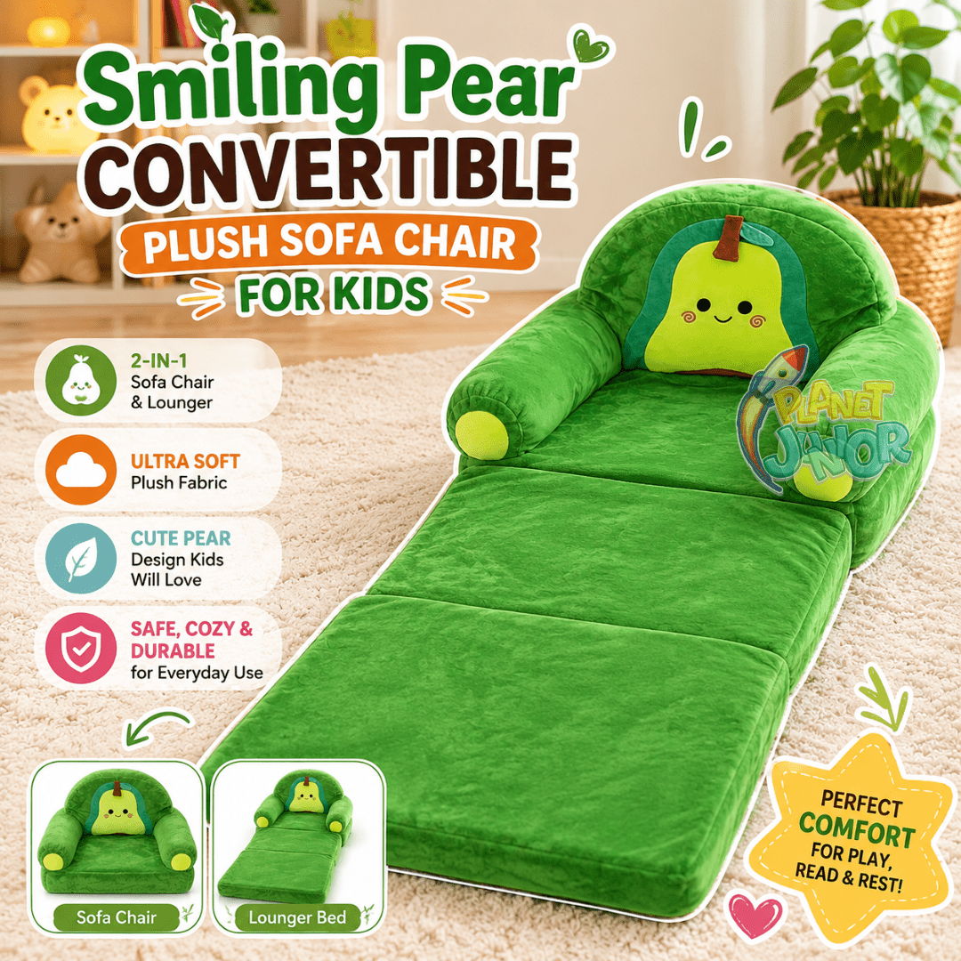 Smiling Pear Convertible Plush Sofa Chair for Kids