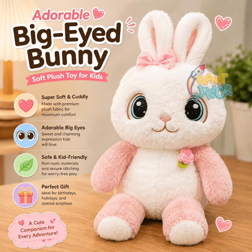 Adorable Big-Eyed Bunny Soft Plush Toy for Kids