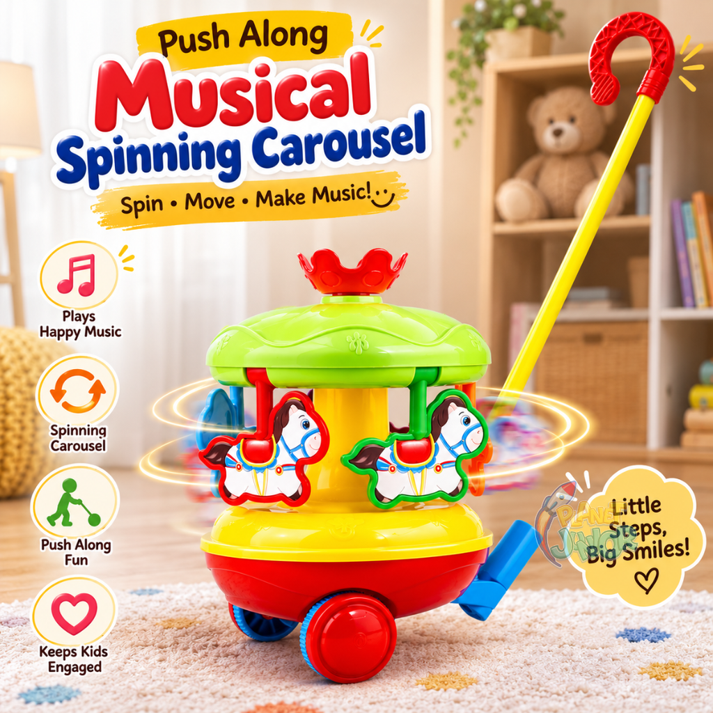Push Along Musical Spinning Carousel Toy