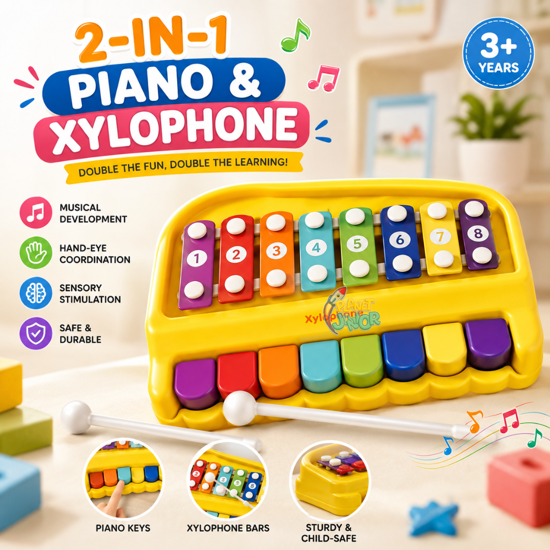 2-in-1 Piano & Xylophone Musical Toy for Kids
