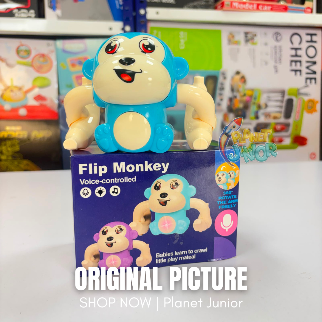 Sound-Controlled Flip Monkey Interactive Musical Toy for Kids