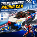 Transforming Racing Car Building Block Set – 361 Pieces