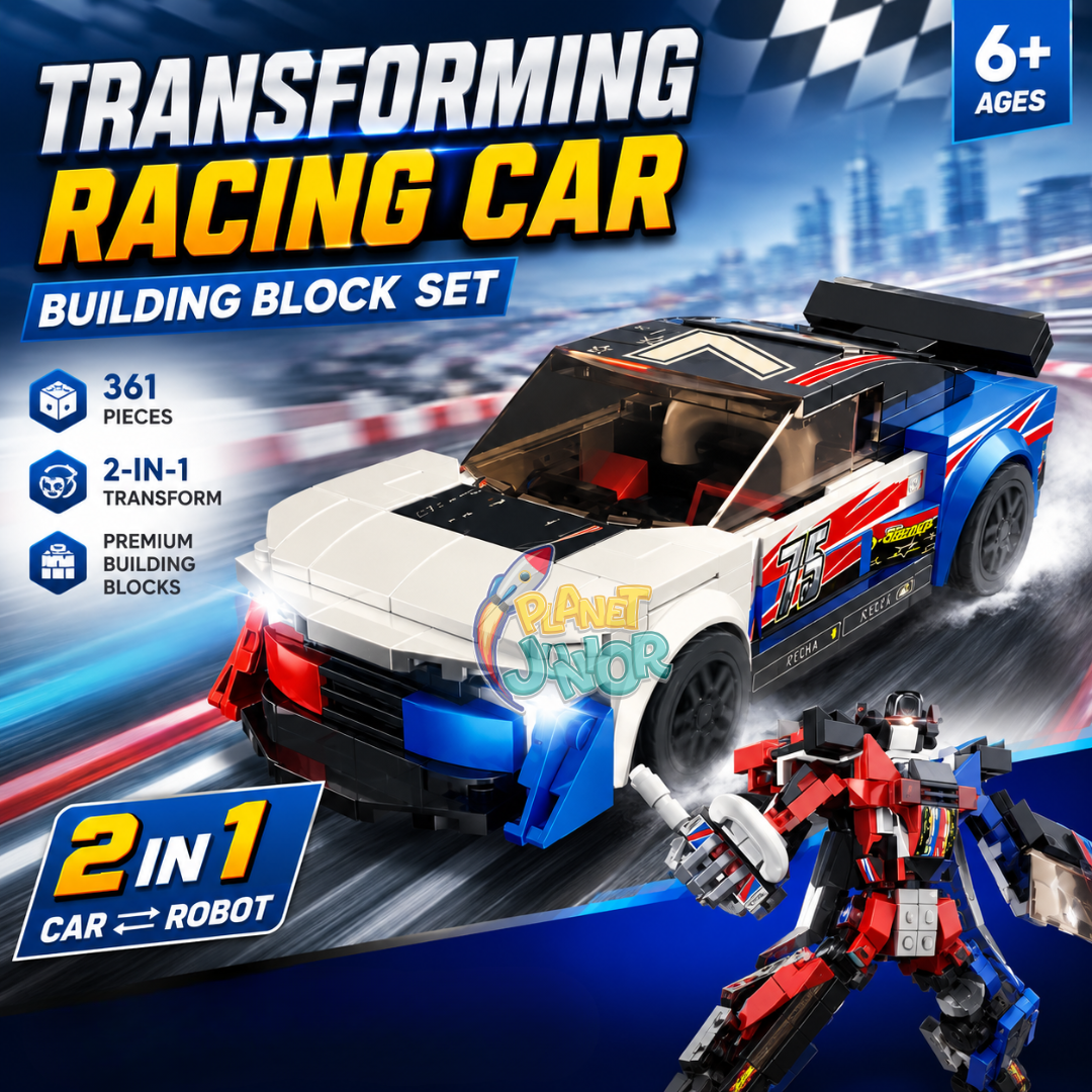 Transforming Racing Car Building Block Set – 361 Pieces