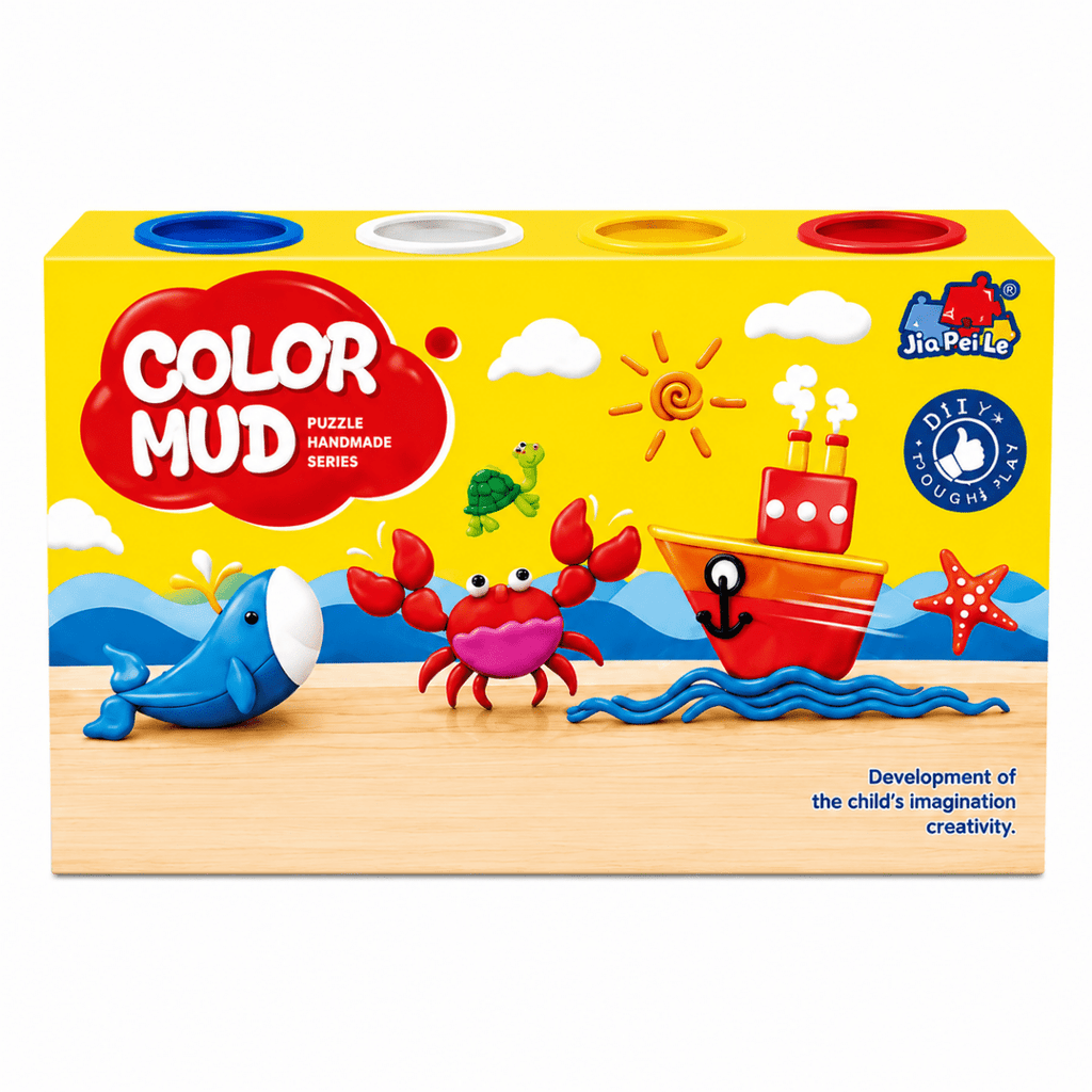 Color Mud Soft Slime Play Dough Set – 4 Color Stretchy Sensory Dough Cups for Kids