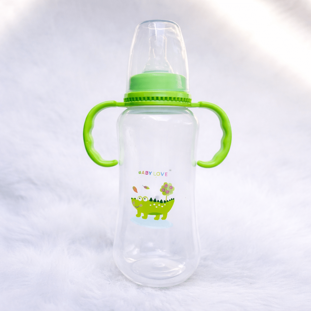 Baby Love Training Sippy Bottle – Soft Nipple, Easy-Grip Handles & Anti-Colic Design